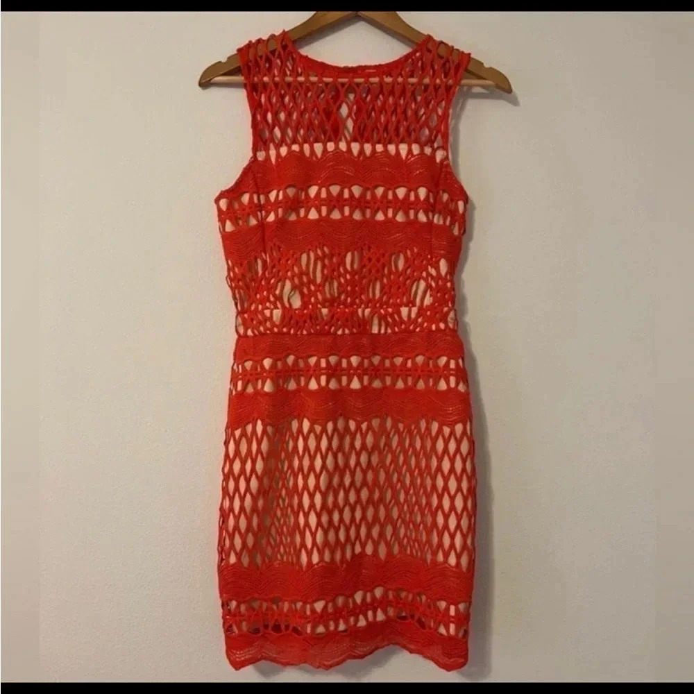 Endless Rose x Revolve Orange Crochet / Overlay Dress